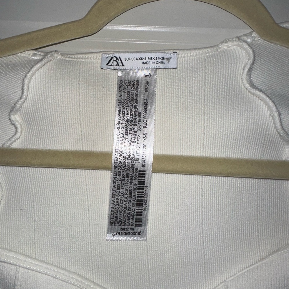 Zara Cream Ribbed Bodysuit - Picture 2 of 3